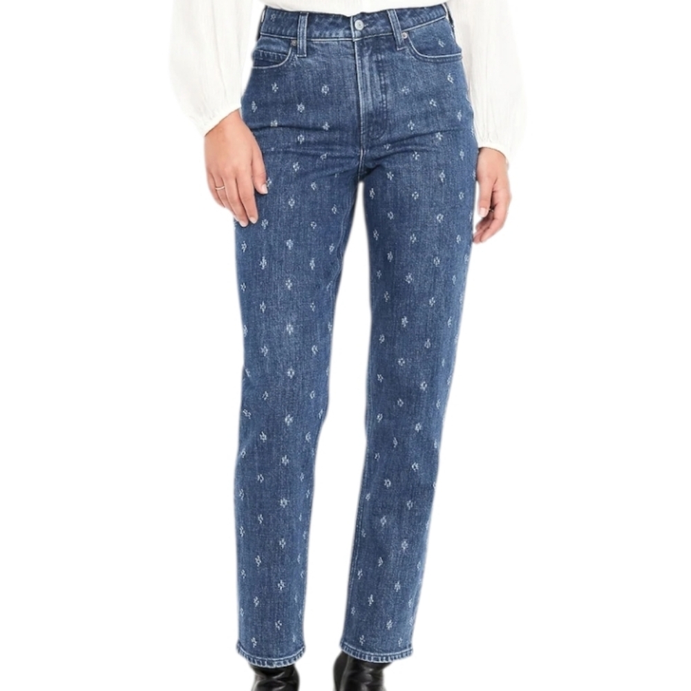 Old Navy Extra High Rise Straight Secret Smooth Pocket Denim Jeans Size 0 New